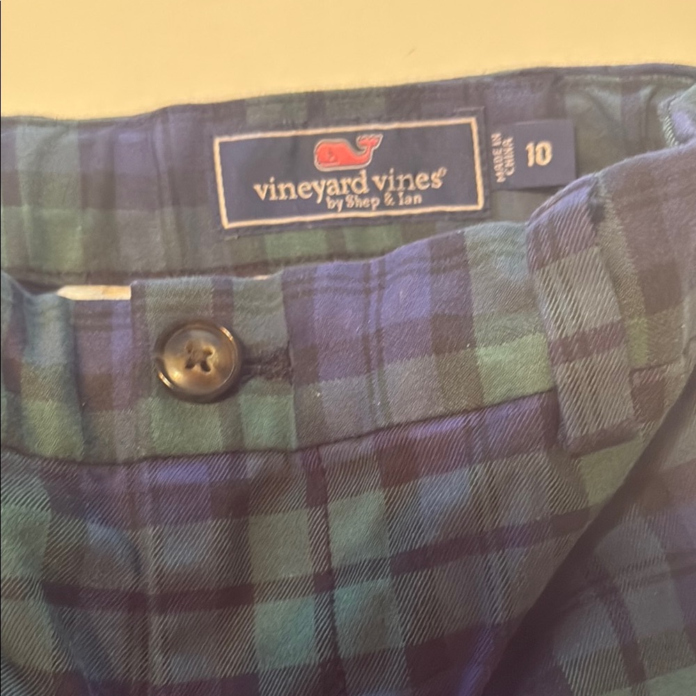 Vineyard Vines Plaid Shorts - Blue and Green